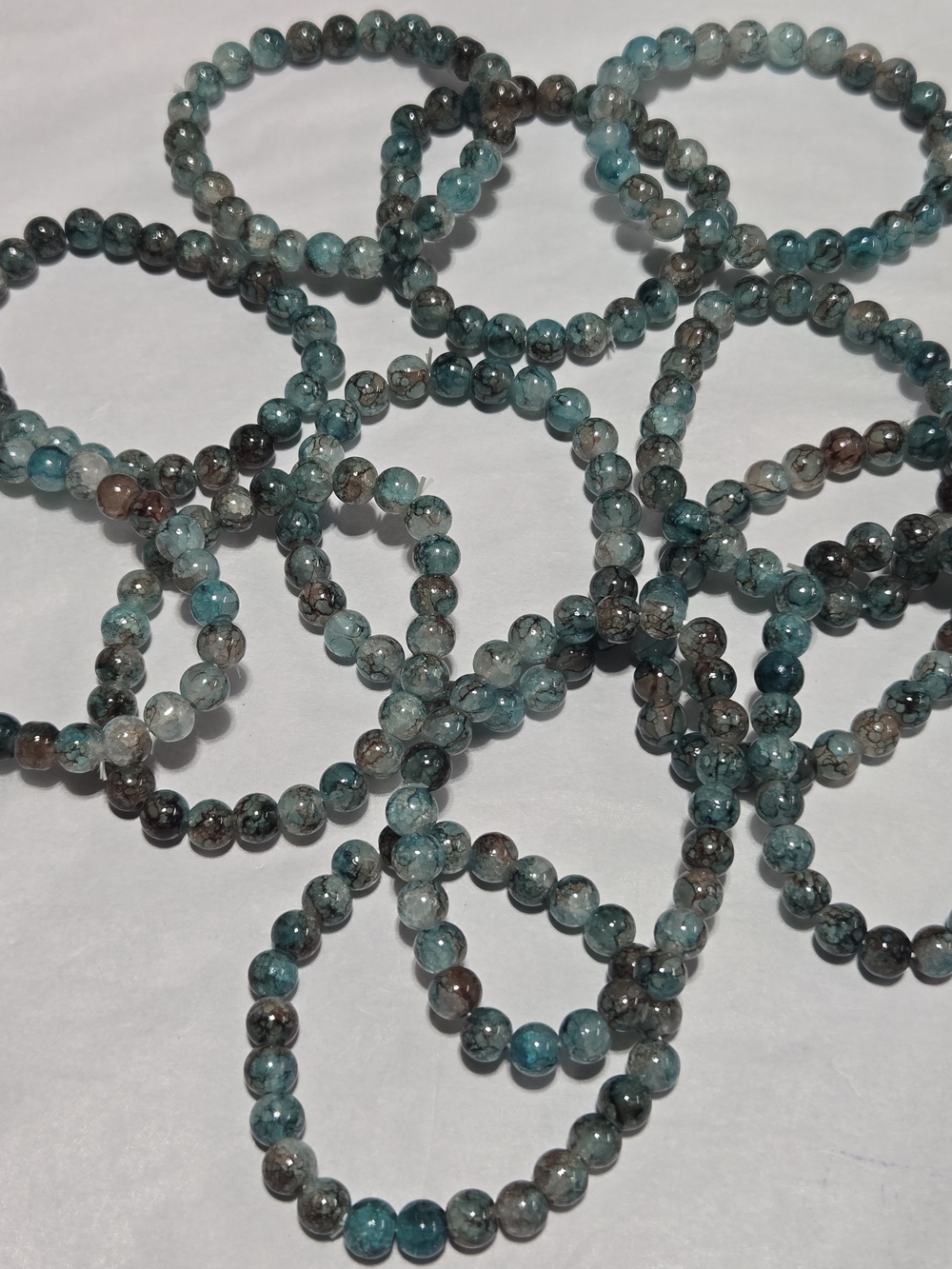 8mm- Teal Beaded Stretch Bracelet - Women Jewelry- For 1